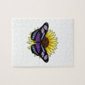 Vlinder met zonnebloem legpuzzel (Horizontaal)