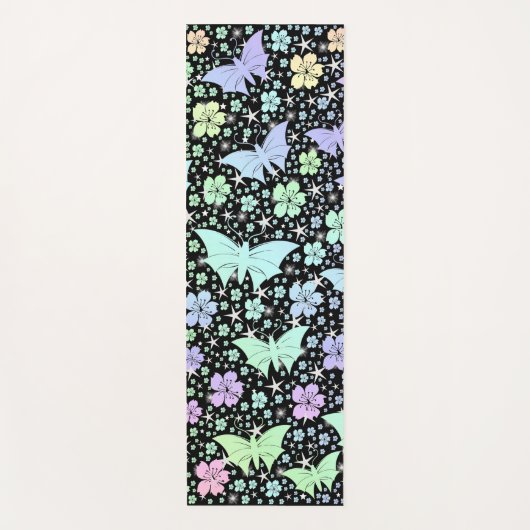 vlinder, metaal, decoratie, ontwerp, achtergrond, yogamat (Voorkant)