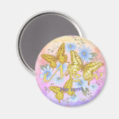 Vlinder Moeder aangepaste naam Magneet (Voorkant / Achterkant)