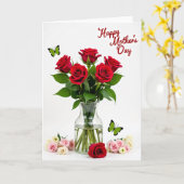 Vlinder Moederdag kaart (Gele Bloem)