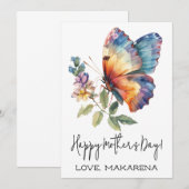 Vlinder Moederdag kaart, cadeau voor mama Kaart (Voorkant / Achterkant)