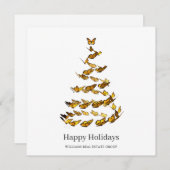 Vlinder Monarch Kerst Bedrijfsbegroeting Hol Feestdagenkaart (Voorkant / Achterkant)