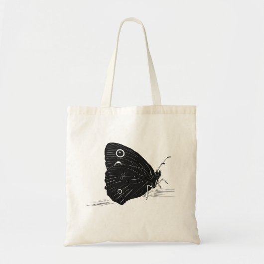 Vlinder Monochroom Boodschappentas Tote Bag (Voorkant)