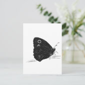 Vlinder Monochroom Briefkaart (Staand voorkant)