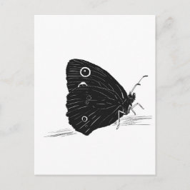 Vlinder Monochroom Briefkaart