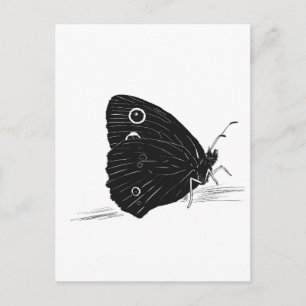 Vlinder Monochroom Briefkaart