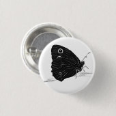 Vlinder Monochroom Ronde Button 3,2 Cm (Voorkant /achterkant)