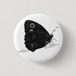 Vlinder Monochroom Ronde Button 3,2 Cm