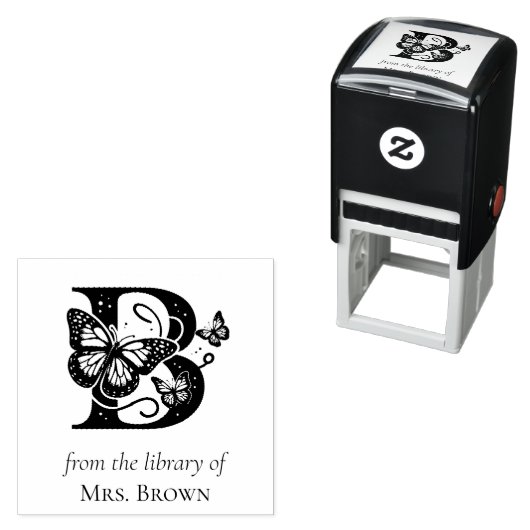 Vlinder Monogram Letter B Uit de Bibliotheek Van Zelfinktende Stempel (In situ)