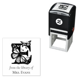Vlinder Monogram Letter E Uit de Bibliotheek Van Zelfinktende Stempel