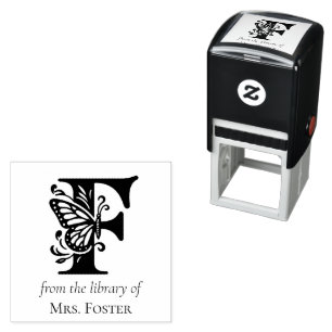 Vlinder Monogram Letter F Uit de Bibliotheek Van Zelfinktende Stempel