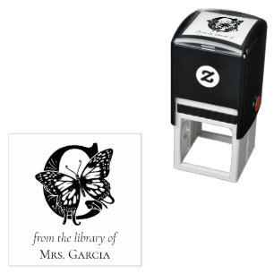 Vlinder Monogram Letter G Uit de Bibliotheek Van Zelfinktende Stempel