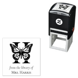 Vlinder Monogram Letter H Uit de Bibliotheek Van Zelfinktende Stempel