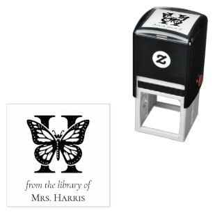 Vlinder Monogram Letter H Uit de Bibliotheek Van Zelfinktende Stempel