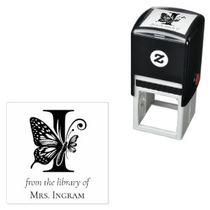 Vlinder Monogram Letter I Uit de Bibliotheek Van Zelfinktende Stempel