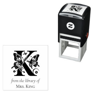 Vlinder Monogram Letter K Uit de Bibliotheek Van Zelfinktende Stempel