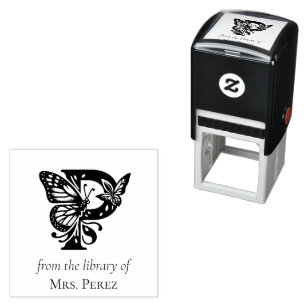Vlinder Monogram Letter P Uit de Bibliotheek Van Zelfinktende Stempel