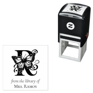 Vlinder Monogram Letter R Uit de Bibliotheek Van Zelfinktende Stempel