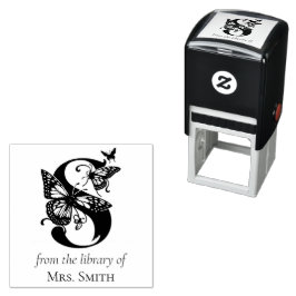 Vlinder Monogram Letter S Uit de Bibliotheek Van Zelfinktende Stempel
