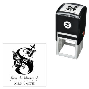 Vlinder Monogram Letter S Uit de Bibliotheek Van Zelfinktende Stempel