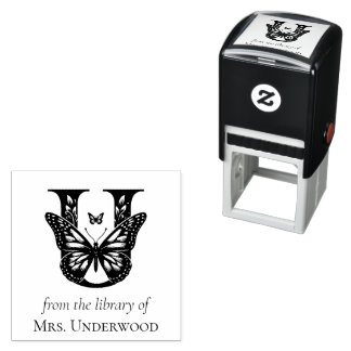 Vlinder Monogram Letter U Uit de Bibliotheek Van Zelfinktende Stempel