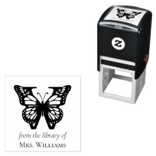 Vlinder Monogram Letter W Uit de Bibliotheek Van Zelfinktende Stempel