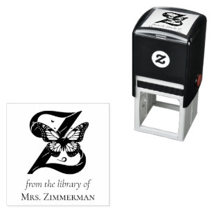 Vlinder Monogram Letter Z Uit de Bibliotheek Van Zelfinktende Stempel