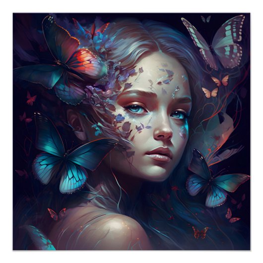 Vlinder mooi fantasy Poster (Voorkant)