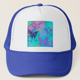 Vlinder Mooie Aloha Hawaiaanse Bloem Bruiloft Trucker Pet