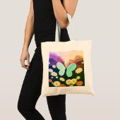 Vlinder, mooie bloemen tote bag (Voorkant (product))