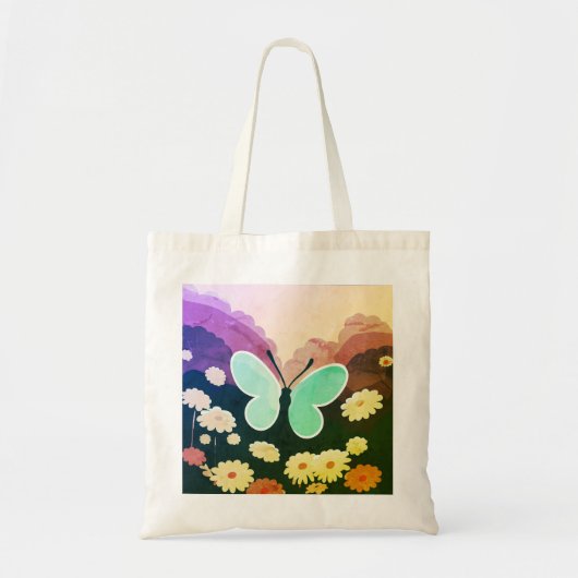 Vlinder, mooie bloemen tote bag (Voorkant)