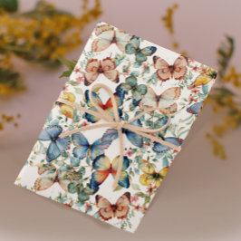  vlinder mooie crème decoupage cadeaupapier