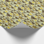 Vlinder Mot Grafiek Patroon uit het verleden Cadeaupapier (Hoek)