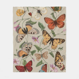 Vlinder Mot Natuur Collectie Tekening Fleece Deken
