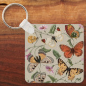 Vlinder Mot Natuur Collectie Tekening Sleutelhanger (Voorkant)