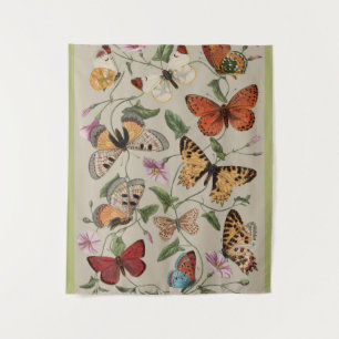 Vlinder Mot Natuur Collectie Tekening Wandkleed