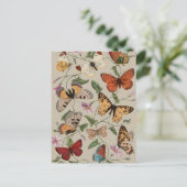 Vlinder Moth Natuur Collectie Tekening Briefkaart (Staand voorkant)