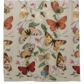 Vlinder Moth Natuur Collectie Tekening Douchegordijn (Voorkant)