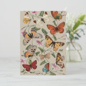 Vlinder Moth Natuur Collectie Tekening Feestdagenkaart (Staand voorkant)