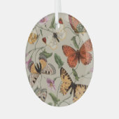 Vlinder Moth Natuur Collectie Tekening Glas Ornament (Voorkant links)