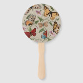 Vlinder Moth Natuur Collectie Tekening Handwaaier (Achterkant)