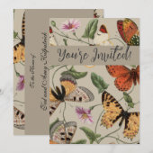 Vlinder Moth Natuur Collectie Tekening Kaart (Voorkant / Achterkant)