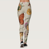 Vlinder Moth Natuur Collectie Tekening Leggings (Achterkant)