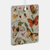 Vlinder Moth Natuur Collectie Tekening Metalen Ornament (Voorkant Rechts)