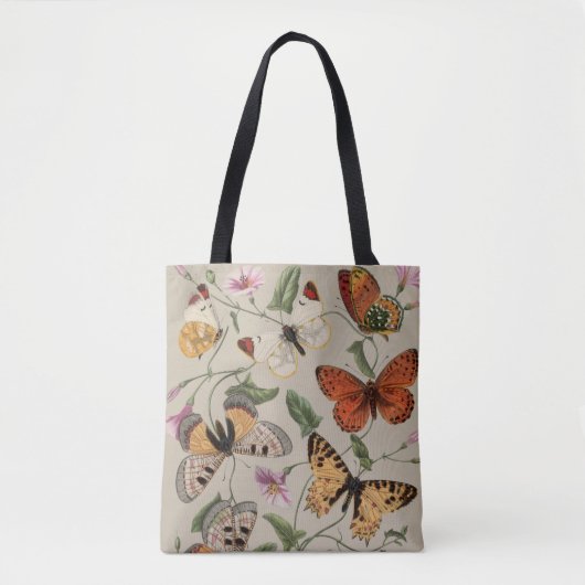 Vlinder Moth Natuur Collectie Tekening Tote Bag (Voorkant)