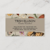 Vlinder Moth Natuur Collectie Tekening Visitekaartje (Achterkant)