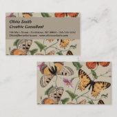 Vlinder Moth Natuur Collectie Tekening Visitekaartje (Voorkant / Achterkant)