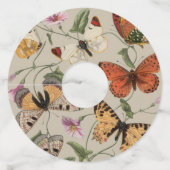 Vlinder Moth Natuur Collectie Tekening Wijnglaslabel (Voorkant)