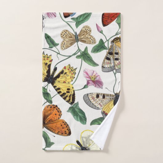 vlinder & motschilderij bad handdoek (Handdoek)