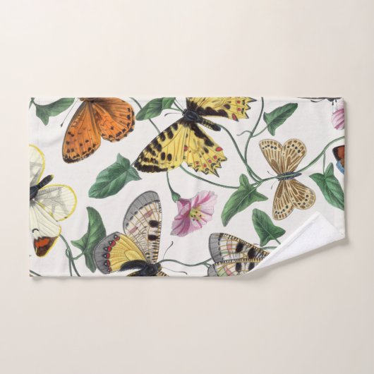 vlinder & motschilderij bad handdoek (Handdoek)